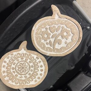 Rustic Wooden Holiday Pumpkin Decor - Set of 2